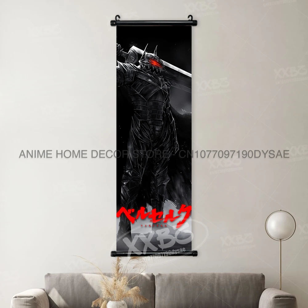 Berserk Poster Black Swordsman Wall Artwork Scrolls Anime Home Decoration