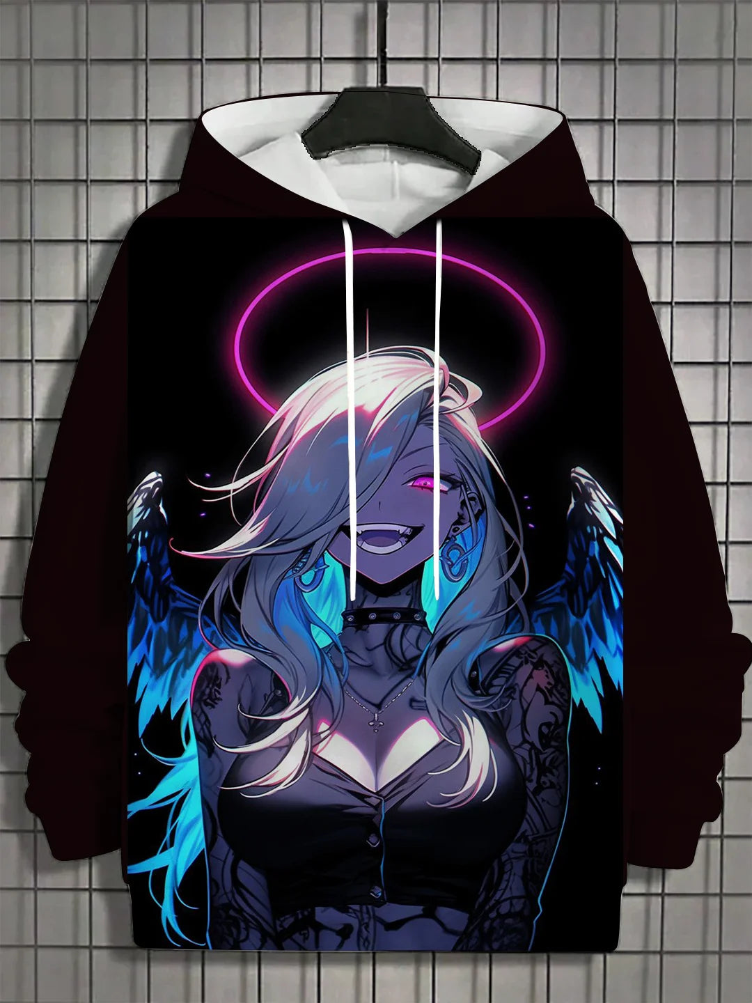 Kapuzenpullover für Herren mit 3D-Druck – Nymphet Cartoon Girl Grafik Übergroßes Streetwear-Sweatshirt