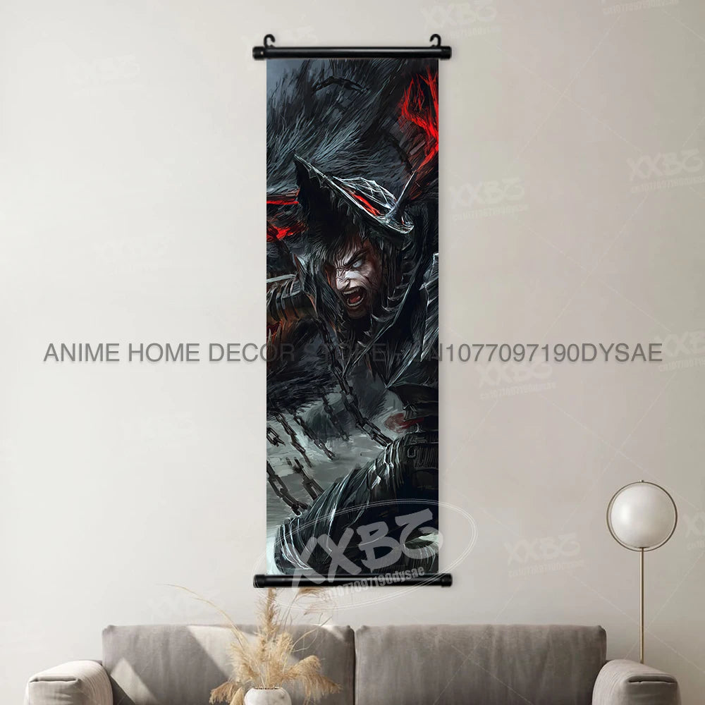 Berserk Poster Black Swordsman Wall Artwork Scrolls Anime Home Decoration