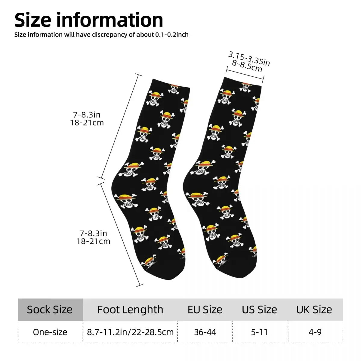 One Piece Anime Socken – Lustige Luffy Polyesterstrümpfe
