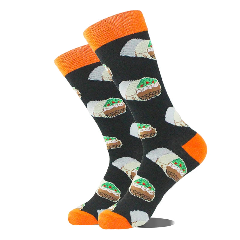 Chaussettes pour hommes Dinosaure Astronaute Planète Crew Harajuku