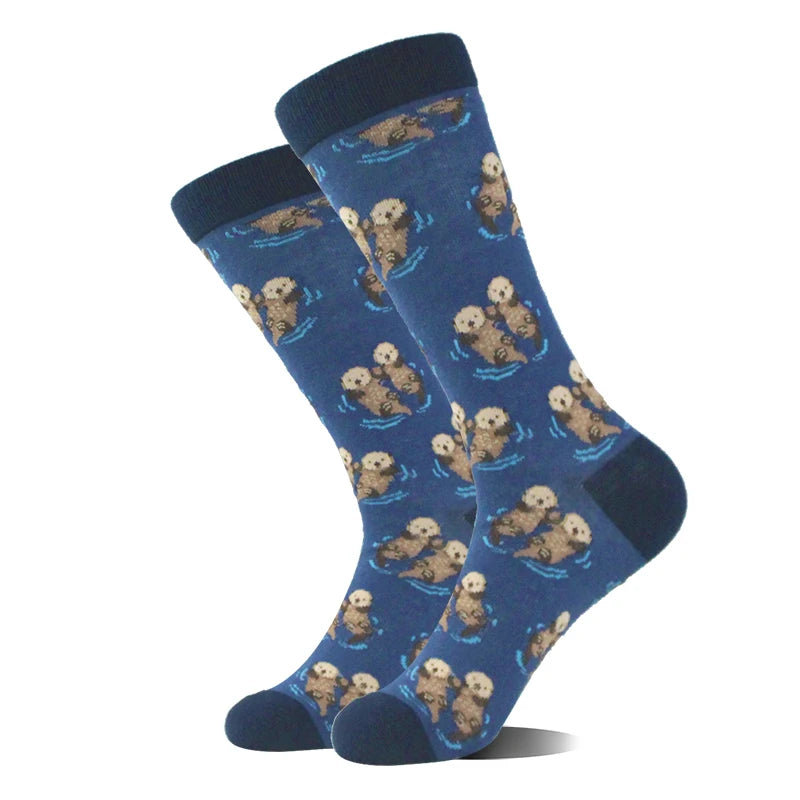 Design Ente Lustige Socken Männer Glücklich Musik Bier Zahn Panda Pinguin