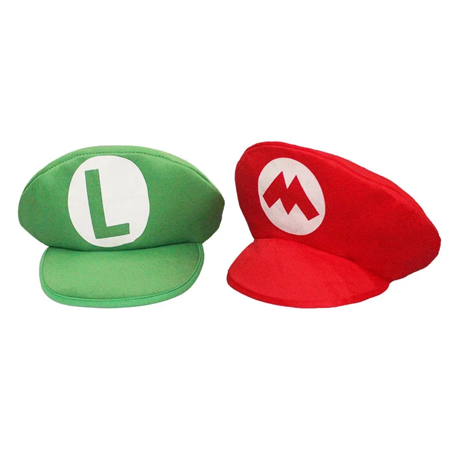 Super Mario Bros Luigi Cosplay-Mütze – Klassische Spiel-Anime-Kappe für Kinder & Erwachsene, Halloween- & Partygeschenk