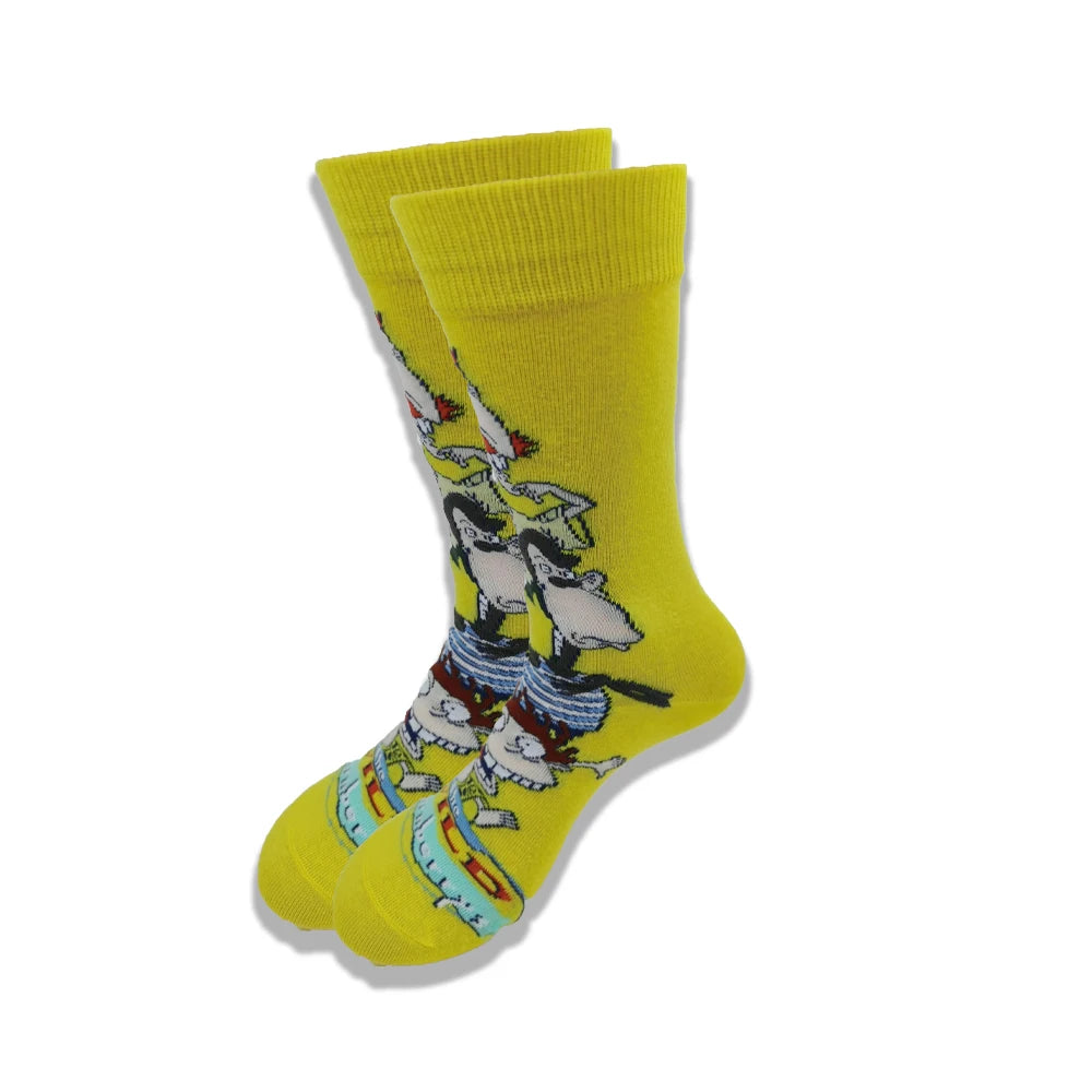 Lustige Socken mit Cartoon-Anime-Motiv – Hip-Hop-Aufdruck, originelle und bequeme Unisex-Skateboard-Crew-Socken