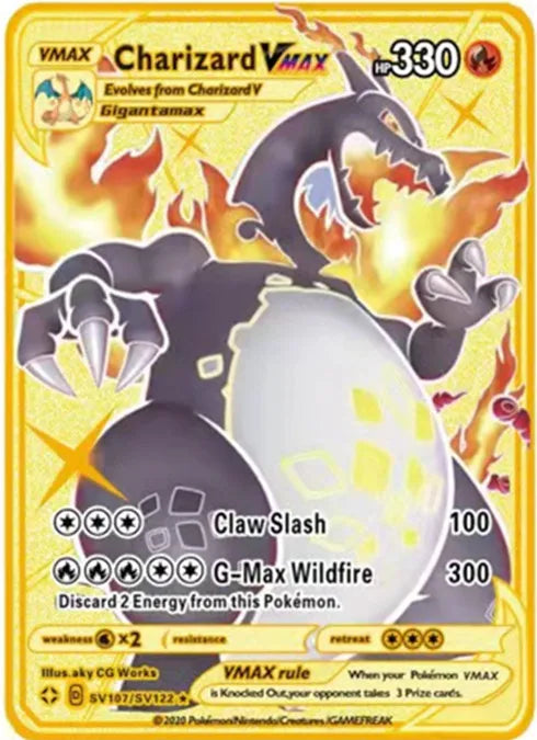 Pokemon Englische Metallkarte Anime-Sammelkarte Kinderspielzeug