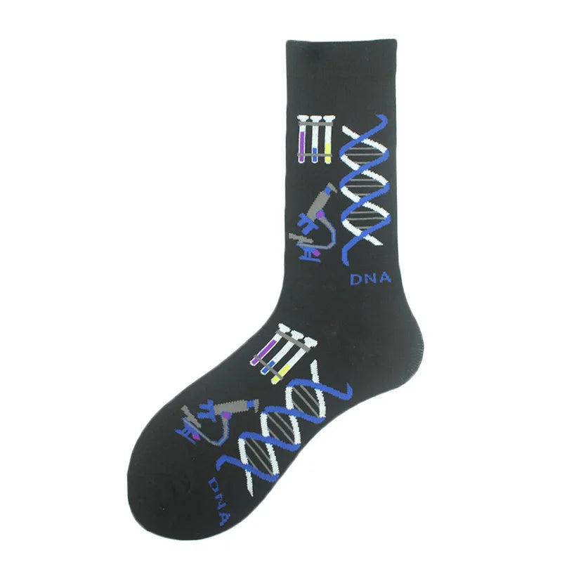 Fröhliche, lustige Unisex-Socken – Medizinische Zähne und Schafmuster, Hip-Hop-Skateboard-Stil