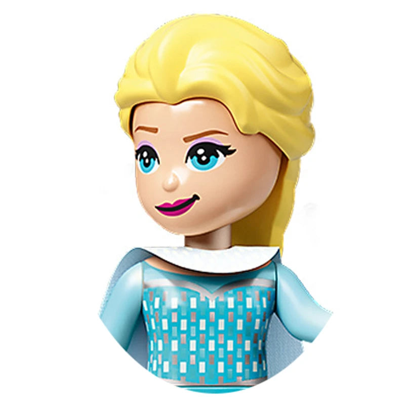 Modèles de mini briques de princesse animée – Belles figurines de filles et blocs de construction sur le thème de la neige pour enfants