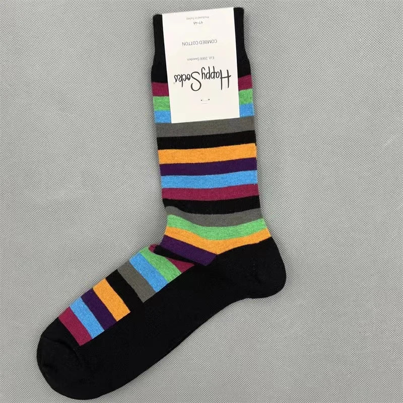 Diamond Check Happy Socks für Herren – Geometrische Sportsocken aus Baumwolle (Größe 41–46)