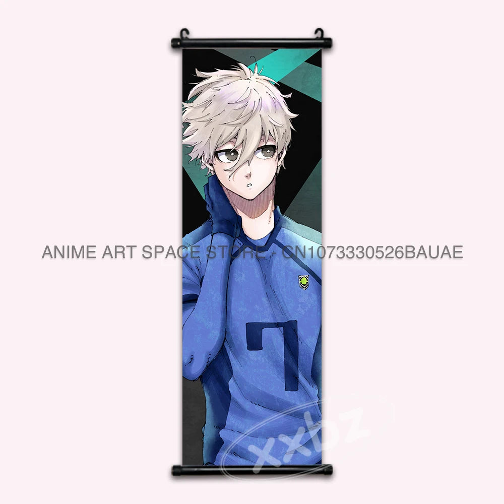 Blue Lock Hanging Painting Anime Poster Wall Art Canvas Scroll Home Decor