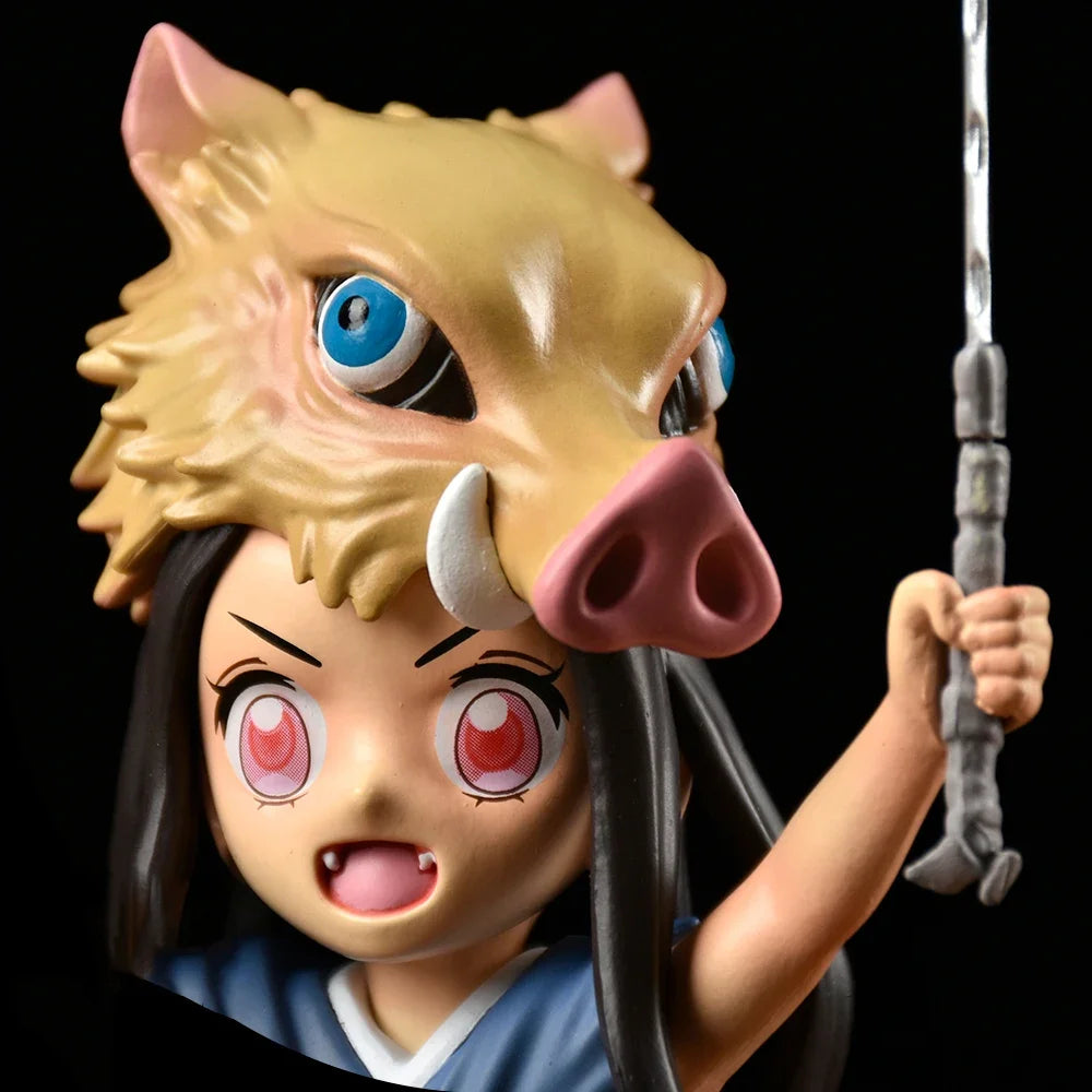 Dämonentöter Kimetsu No Yaiba 19CM Schweinekopf & Nezuko Anime-Figur – PVC-Modellspielzeug für Kinder