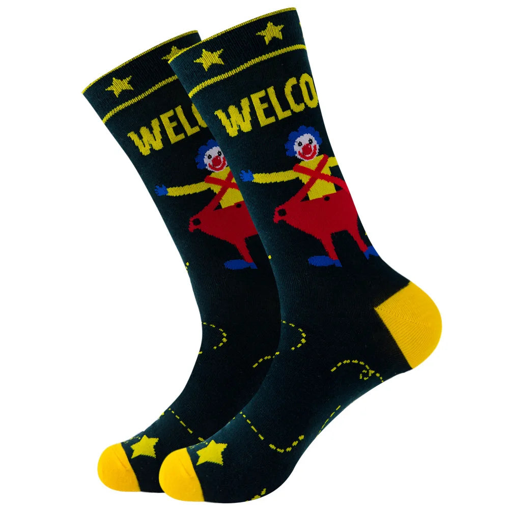 Neuartige Cartoon-Socke aus gekämmter Baumwolle, lustige Crew-Hip-Hop-Socken, dicke lange Socken