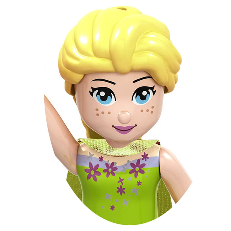 Modèles de mini briques de princesse animée – Belles figurines de filles et blocs de construction sur le thème de la neige pour enfants