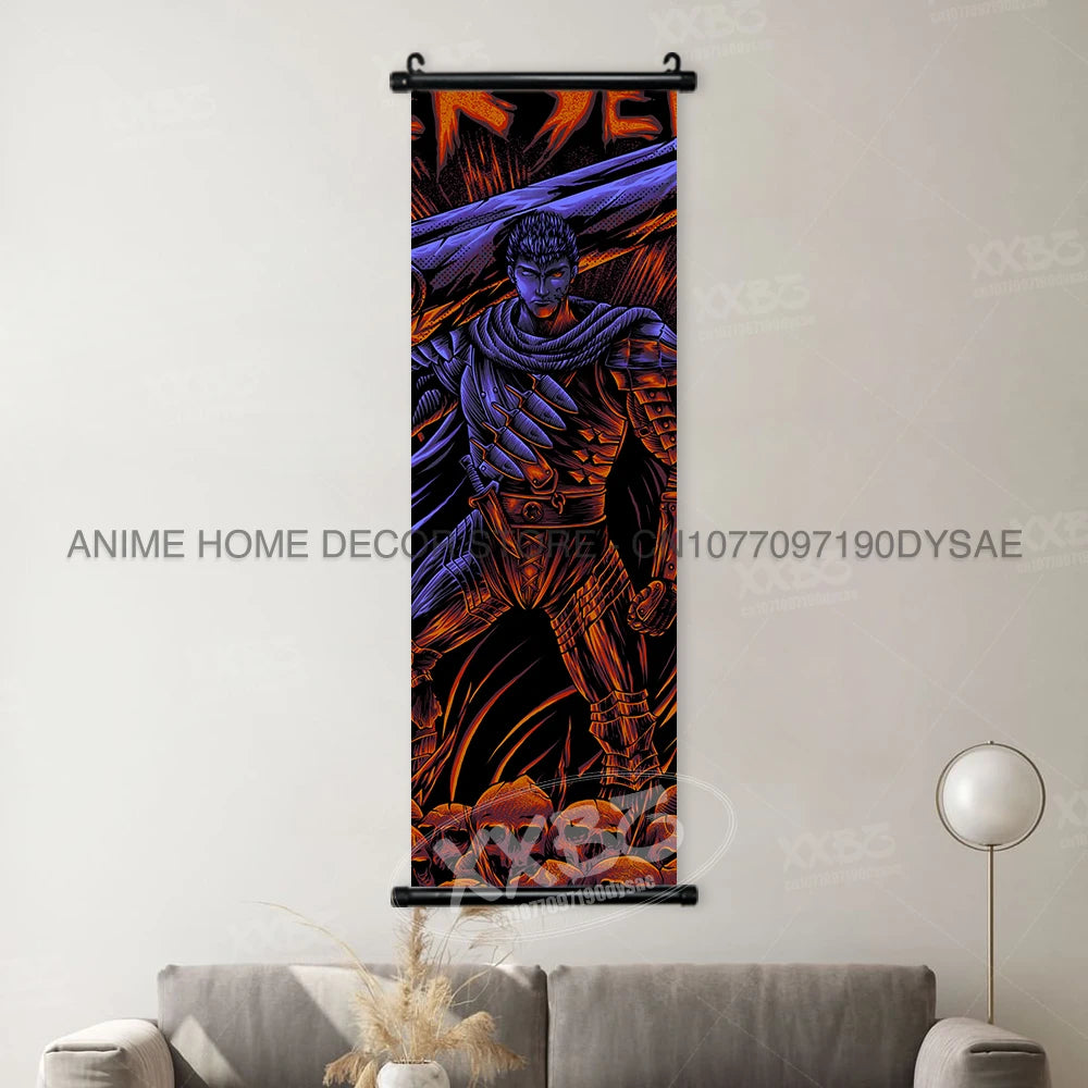 Berserk Poster Black Swordsman Wall Artwork Scrolls Anime Home Decoration