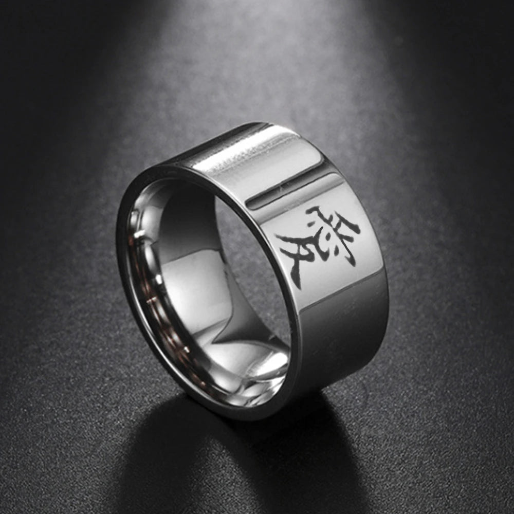 Japanischer Anime Ninjutsu Wächter des Sandes Ringe – Edelstahlschmuck