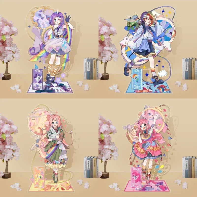 Support en acrylique Kawaii My Little Pony – Rainbow Dash, Twilight Sparkle et Rarity Décoration de bureau et cadeau de collection