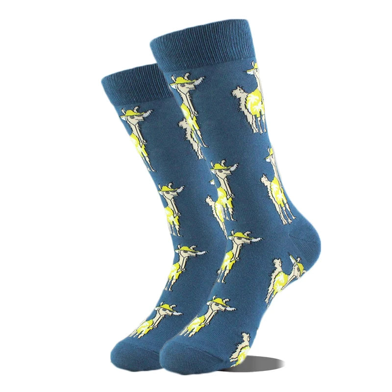 Fröhliche, lustige Unisex-Socken – Medizinische Zähne und Schafmuster, Hip-Hop-Skateboard-Stil