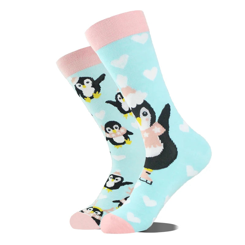 AB Happy Cotton Chaussettes amusantes Panda Duck Crazy Design Sokken