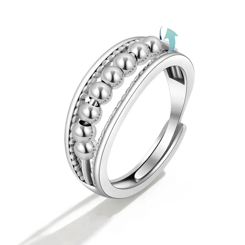 SMJEL Anti-Stress-Angst-Fidget-Spinner-Ring – verstellbarer rotierender Schmuck für Frauen | Entspannung und stilvolle Geschenke