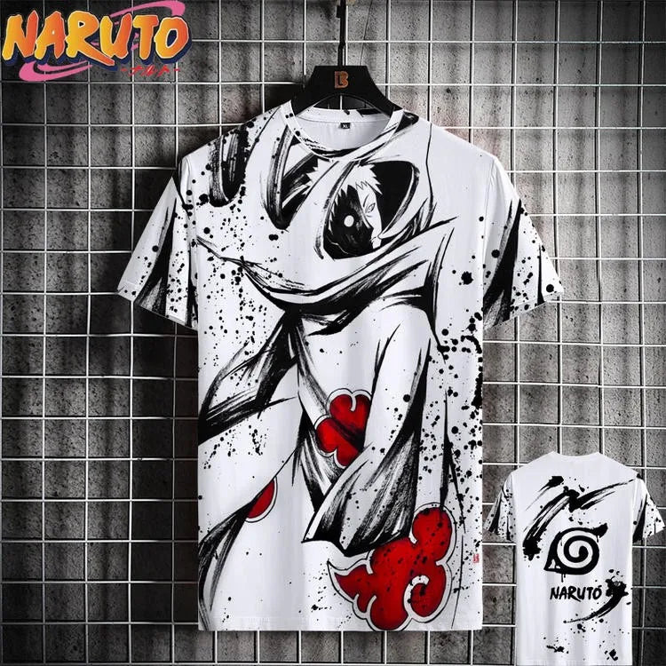 MINISO Men’s T-Shirt – Japanese Anime 3D Print Summer Casual Oversized Streetwear Tee