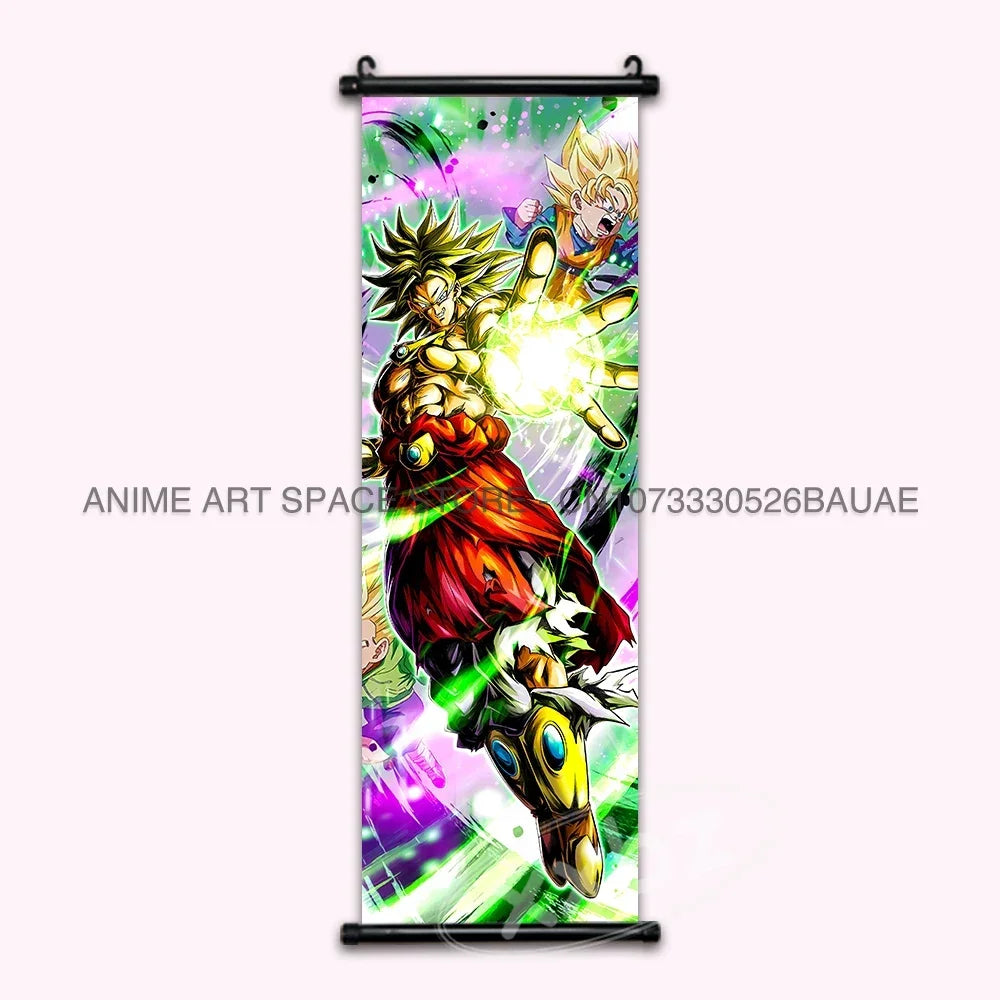 Dragon Ball Z Hanging Paintings Room Decorative Poster Anime Saiyan Scrolls Picture Wall Art