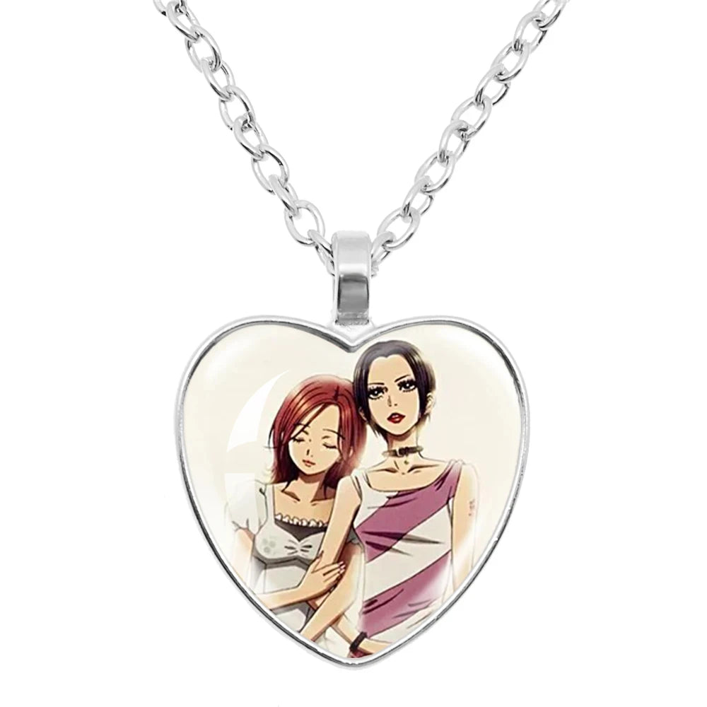 Halskette mit Glasherz von NANA Osaki, japanischer Anime – Modeschmuck und Taschenanhänger, Geschenk für Fans
