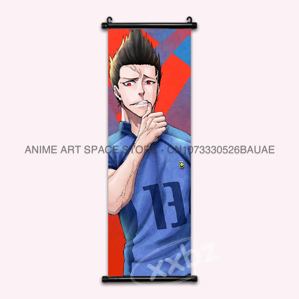 Blue Lock Hanging Painting Anime Poster Wall Art Canvas Scroll Home Decor