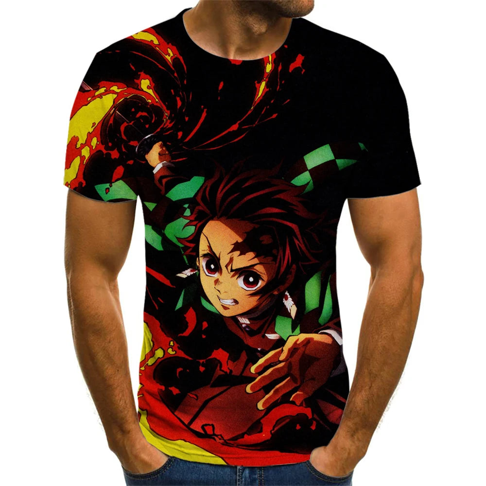 Demon Slayer 3D Print T-Shirt – Unisex Summer Fashion Casual Harajuku Streetwear