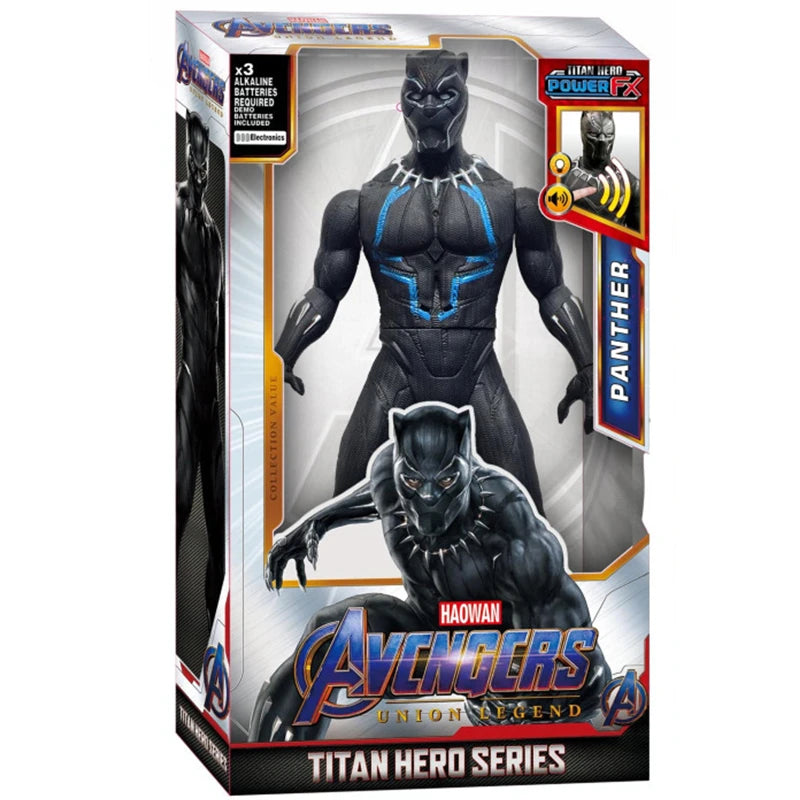 Figurine de super-héros de 30 cm – Thanos, Hulk, Spider-Man, Iron Man, Captain America, Thor et Black Panther avec son et lumière