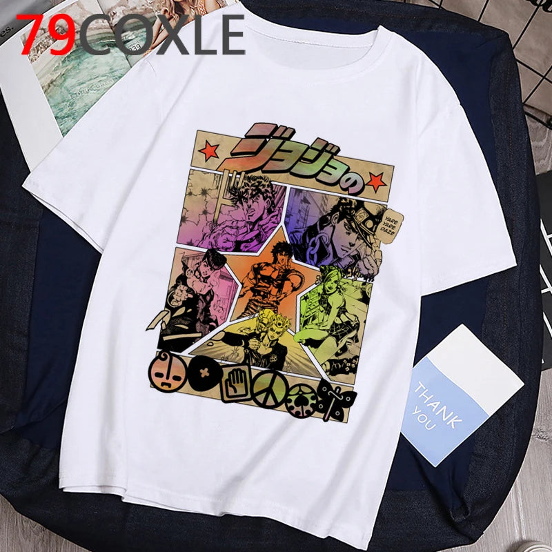 JoJo's Bizarre Adventure T-Shirt, lustiges Cartoon-Anime-Grafik-T-Shirt