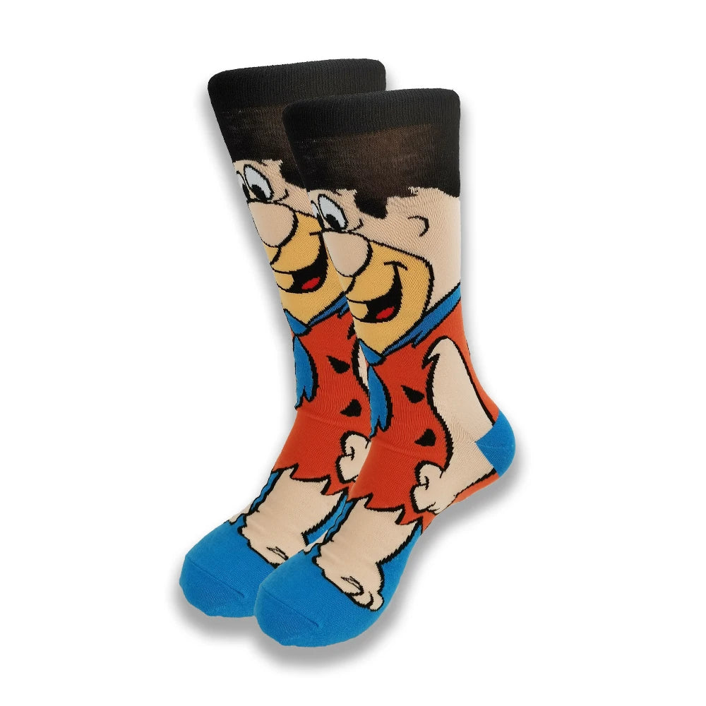 Lustige Socken mit Cartoon-Anime-Print – Personalisierter atmungsaktiver Baumwoll-Hip-Hop-Stil für Männer und Frauen