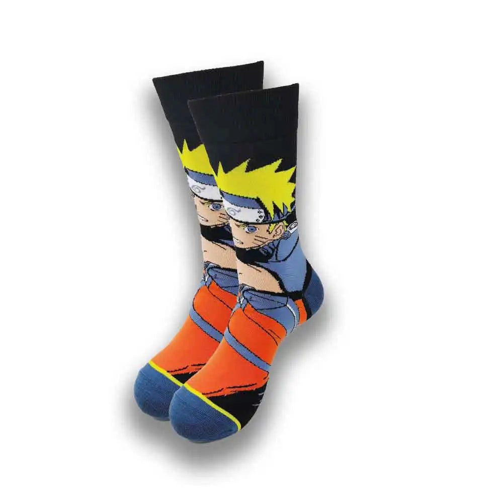 Cartoon-Langsocken – Fröhliche Anime-Crew-Socken mit coolen Street-Fashion-Designs