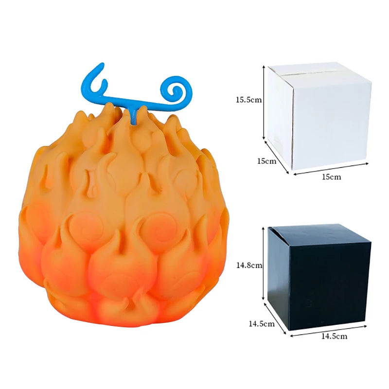One Piece Teufelsfruchtfiguren – Nika Gum-Gum & Flame-Flame Cursed Fruit Sammlermodell Spielzeug & Ornamente
