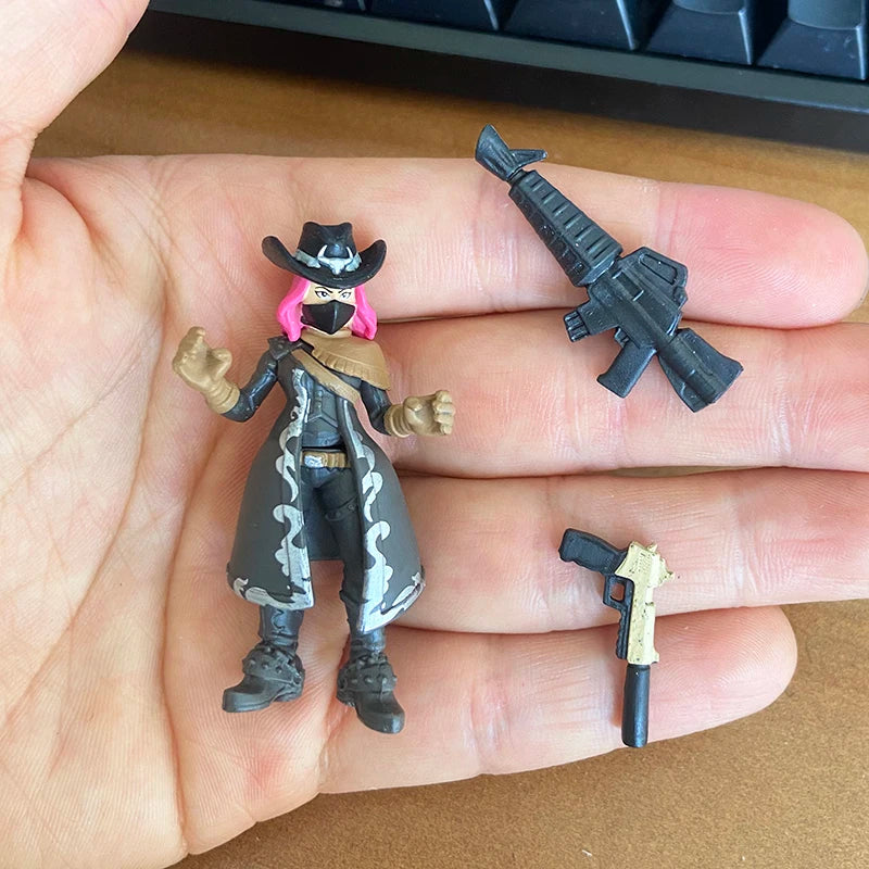 Kaufe 3 und erhalte 1 gratis – Fortnite-Actionfiguren mit Waffen und Werkzeugen (Peely, Skull Trooper, Fishstick, Blackheart)