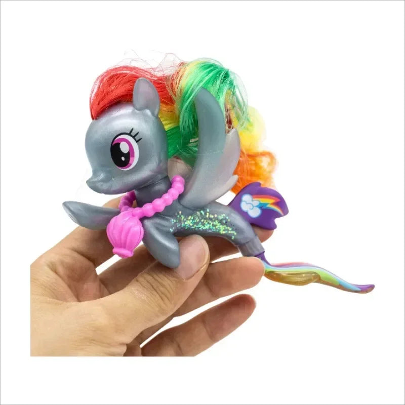 Figurines Hasbro My Little Pony Seapony – Rainbow Dash, Fluttershy, Adores Shimmer, poupées miniatures et jouets à collectionner
