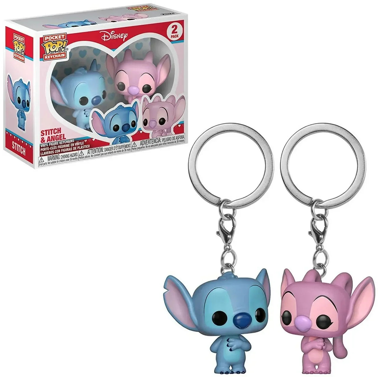 Tiefstpreis FUNKO POP Disney Stitch & Angel 2er-Pack | Summer Stitch Schlüsselanhänger Vinylfiguren & Pocket Pop Schlüsselanhänger