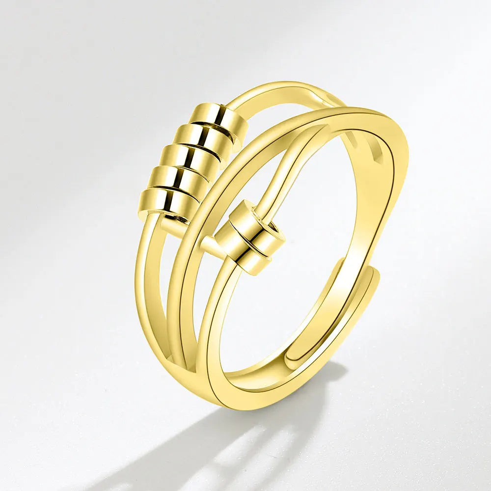 SMJEL Anti-Stress-Angst-Fidget-Spinner-Ring – verstellbarer rotierender Schmuck für Frauen | Entspannung und stilvolle Geschenke