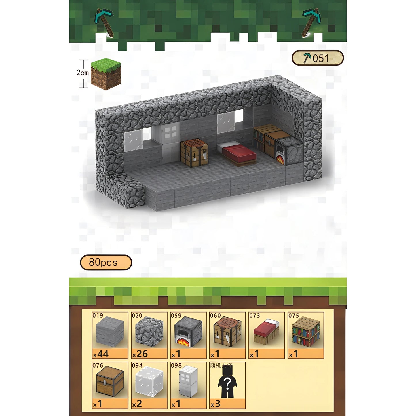 MineCraftion Dungeons DIY-Karte und TNT-Figuren – Kreatives Spielzeugset für Kinder
