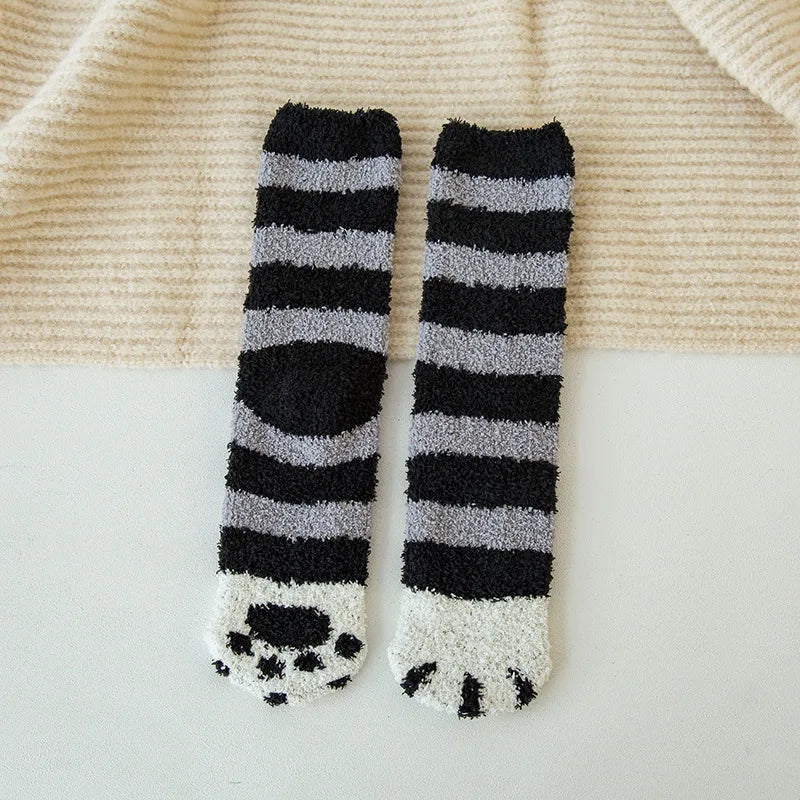 Korallensamt-Katzenkrallensocken – Verdickte Mitte
