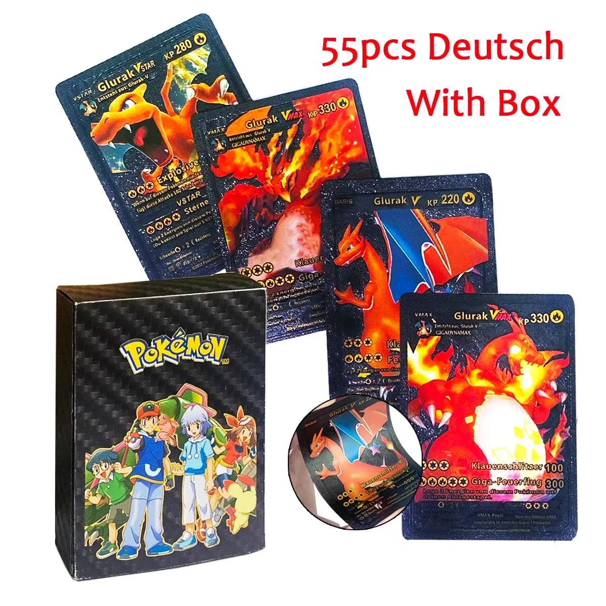 27-110 stücke Pokemon Karten Pikachu Gold Silber Schwarz Bunte Vmax GX Sammlung Karte Spielzeug