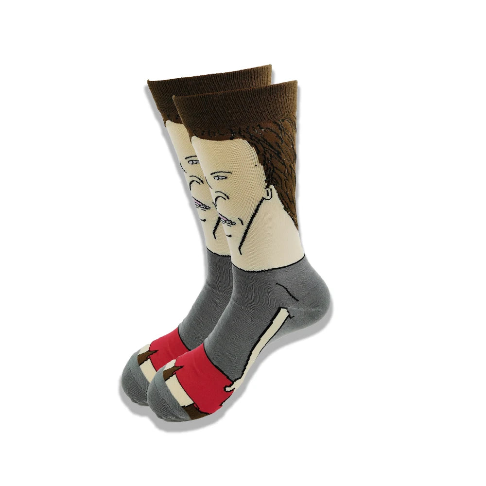 Lustige Socken mit Cartoon-Anime-Print – Personalisierter atmungsaktiver Baumwoll-Hip-Hop-Stil für Männer und Frauen