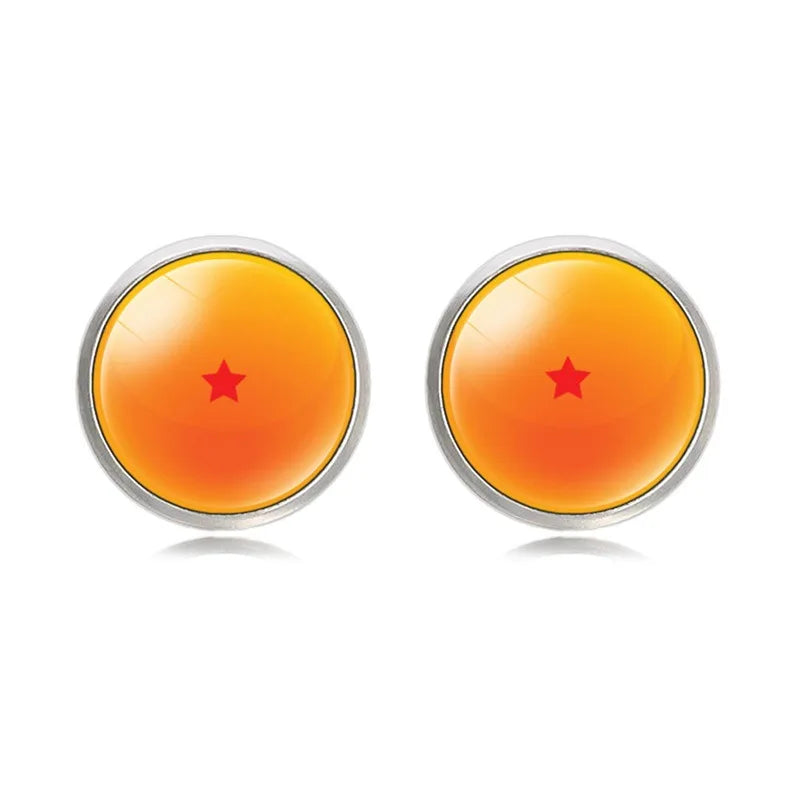 Boutons de manchette FIMAODZ Anime 7-Star Ball – Superbe design en cabochon de verre avec dragon et loup