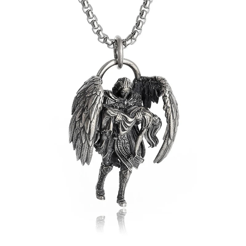 Versilberte Halskette mit Anime-Mecha-Girl-Anhänger – trendiger Hip-Hop-Rock-Punk-Schmuck für Männer und Frauen | Geschenkidee