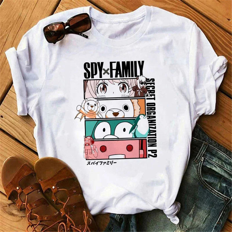 Anime Spy X Family T-Shirt Harajuku Fashion Women’s Short Sleeve O-Neck