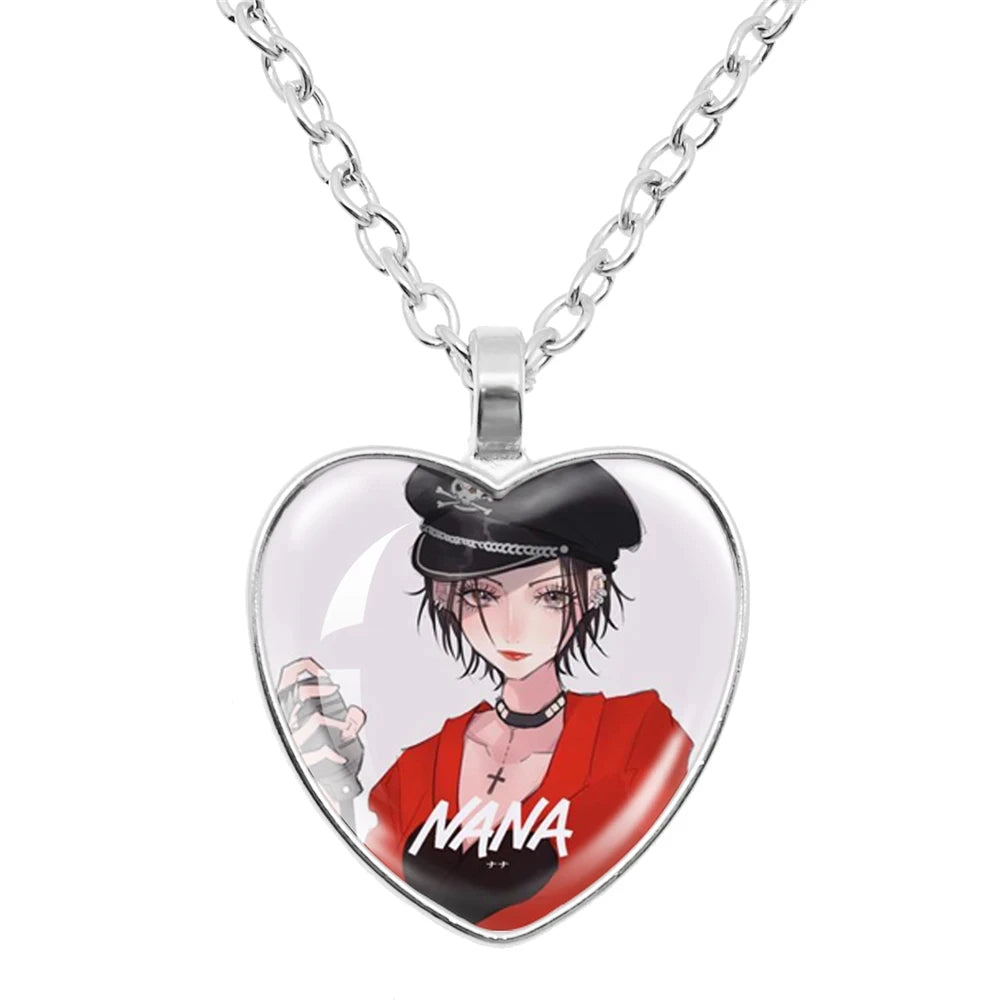 Halskette mit Glasherz von NANA Osaki, japanischer Anime – Modeschmuck und Taschenanhänger, Geschenk für Fans