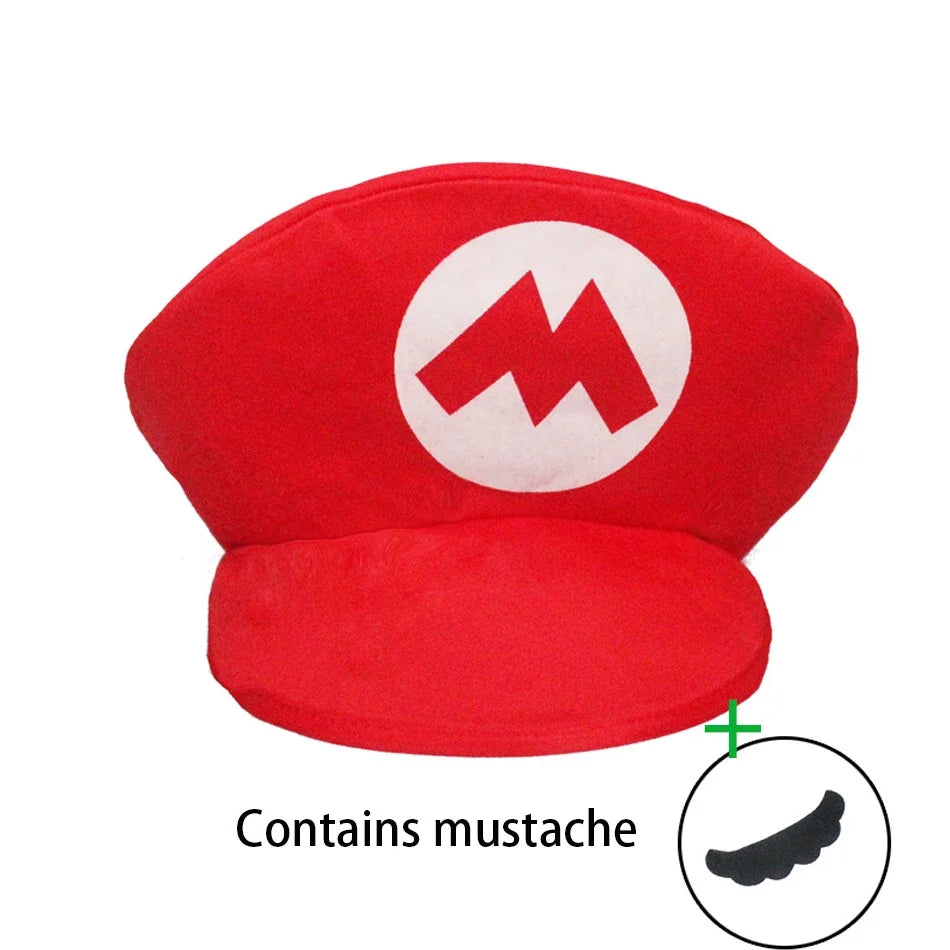 Super Mario Bros Luigi Cosplay-Mütze – Klassische Spiel-Anime-Kappe für Kinder & Erwachsene, Halloween- & Partygeschenk