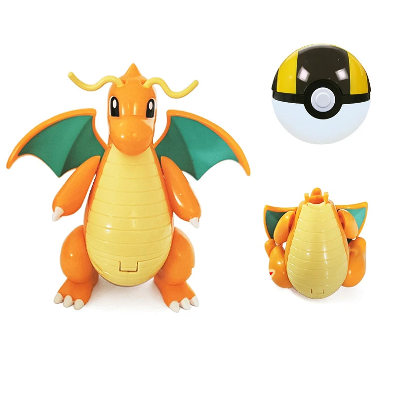Verwandelnde Pokémon-Pokéball-Figuren – Pikachu, Glurak, Venusaurier, Blastoise, Mewtu, Gyarados, Solgaleo, Lunala und Evoli als Spielzeug