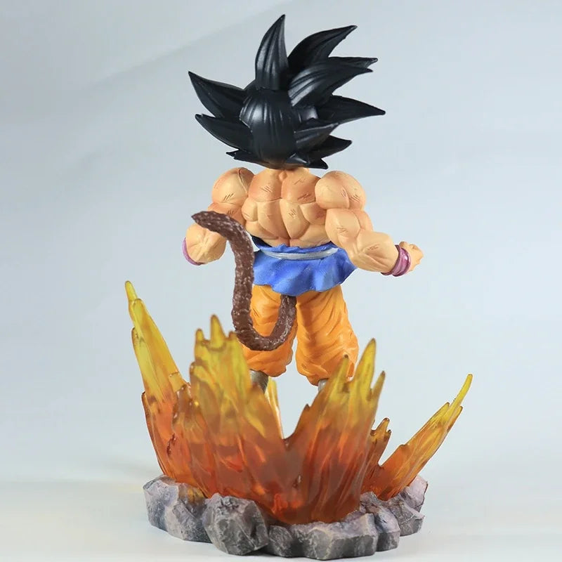 Figurine en PVC Super Four Goku aux cheveux noirs phosphorescents de la série Dragon Ball SHK Kai Ape No.2 de BANDAI 19 cm