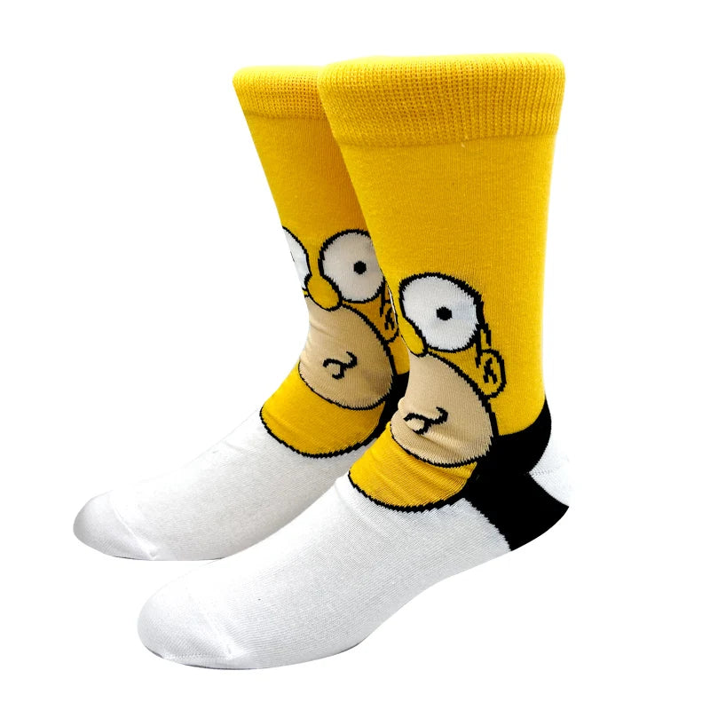 1 Pair The Simpsons Harajuku Socks – Cartoon Middle Tube Cotton for Men & Women