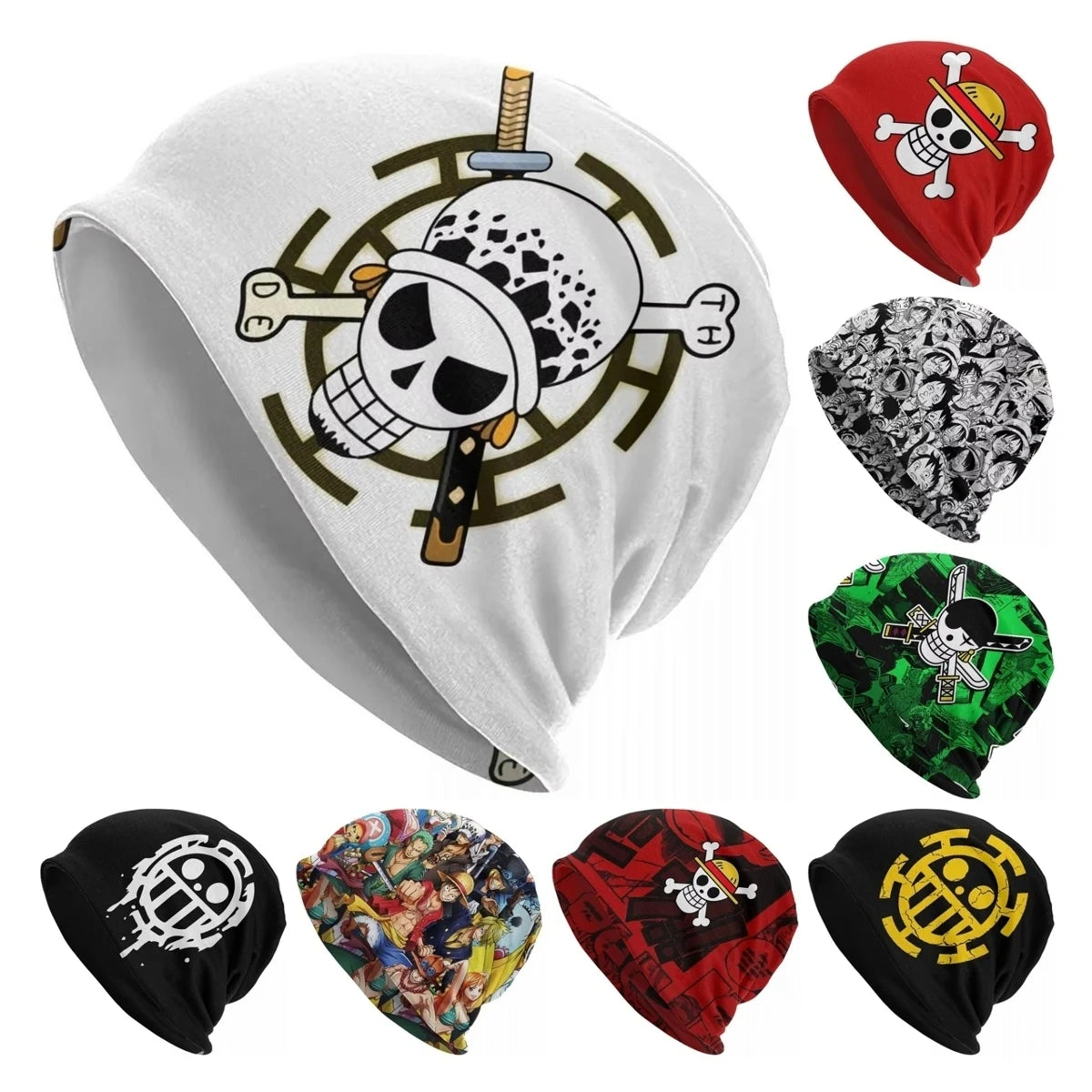 Trafalgar Law One Piece Cap – Anime Fashion Unisex Ski Skullies Beanie | Warme elastische Thermomütze für den Frühling