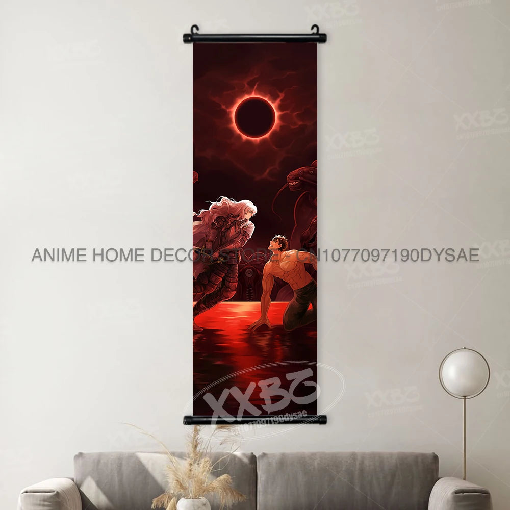 Berserk Poster Black Swordsman Wall Artwork Scrolls Anime Home Decoration